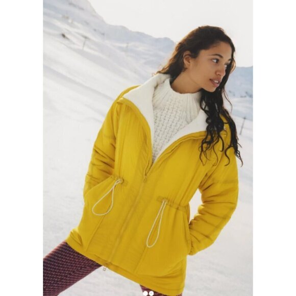 Anthropologie Allyson sherpa Lined Yellow Women's Jacket Size XS Long Sleeves - Picture 11 of 13